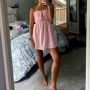 Pink Strapless Mini Dress